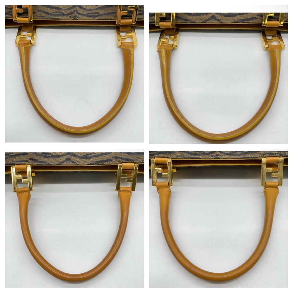 Rare Fendi shopper Tote with FF Gold Handles - Picture 9 of 16